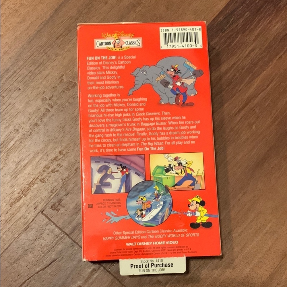 Walt Disney Cartoon Classics Special Edition VHS Fun On The Job - Picture 2 of 5